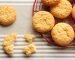 Homemade coconut cookies on red grid